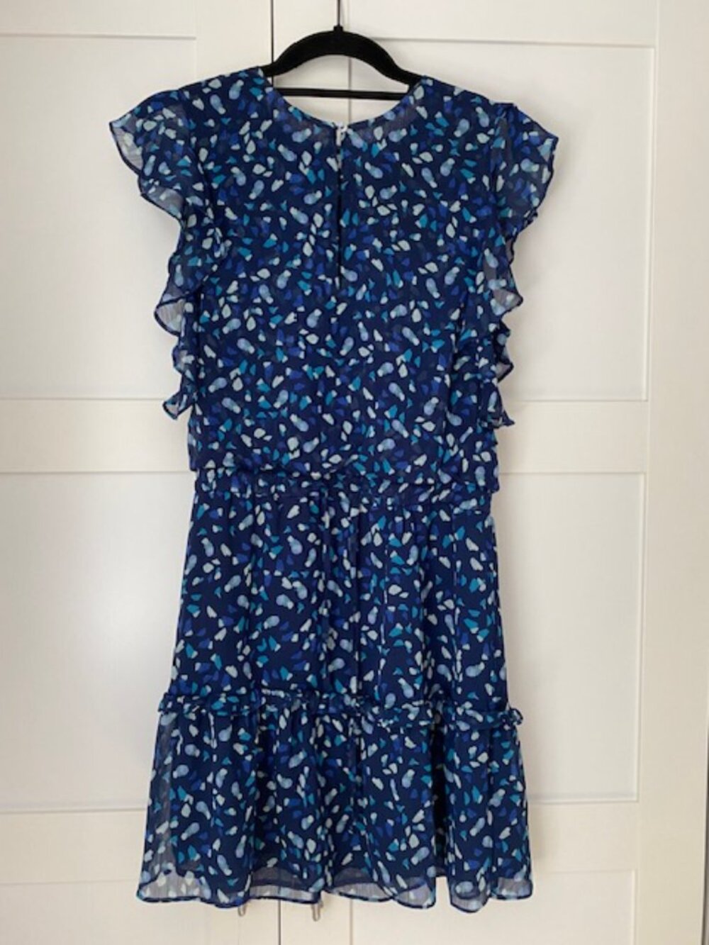 Floral Print Ruffle Blue Dress Socialite - Picture 2 of 7